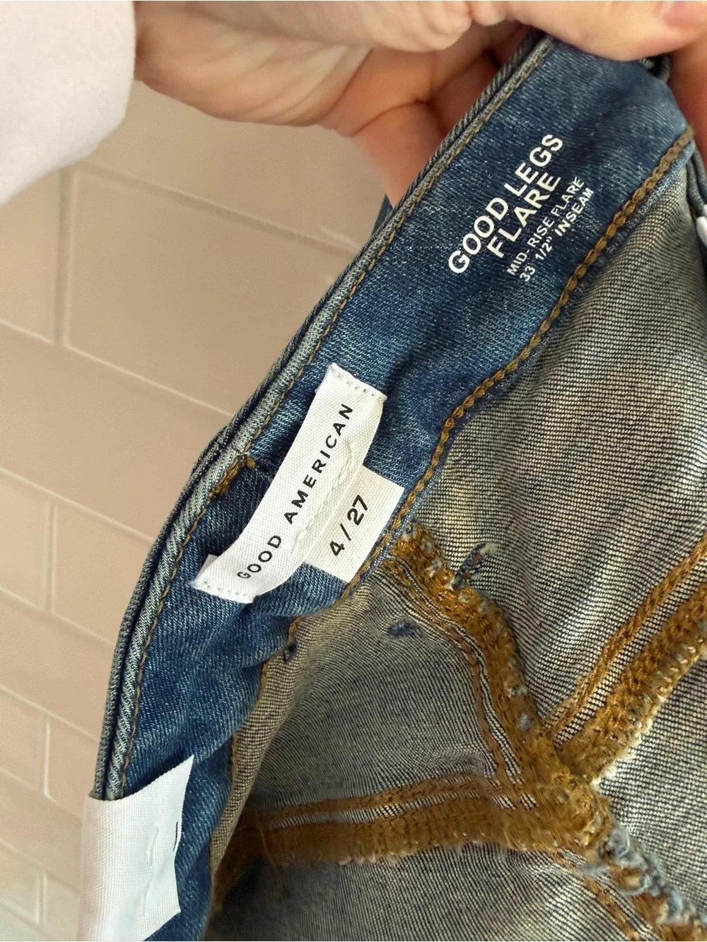 Good American Good Legs Flare Jeans - Dark Blue Blue004